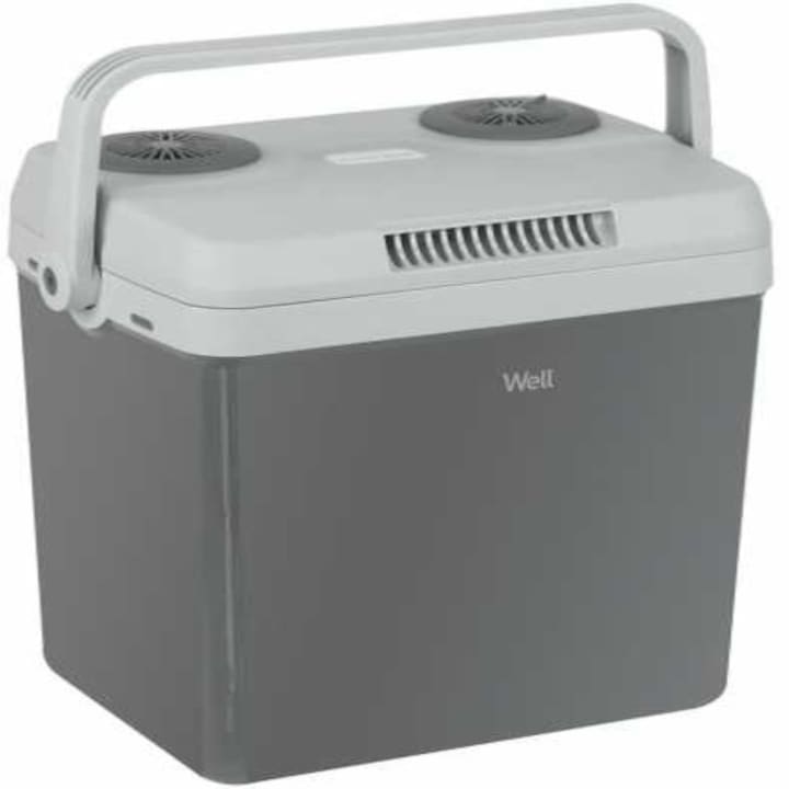 Хладилна кутия Well, Сив, 12V/230V, С функция охлаждане / отопление, 24 л