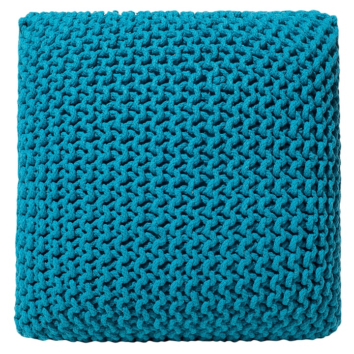 CONRAD Bohókás Kötött Tengerkék Szögletes Puff 50 x 50 x 31 cm