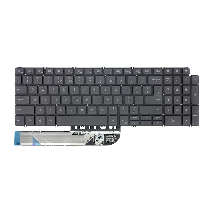 Tastatura Dell layout US, gri, cu iluminare, pentru Inspiron 15 5584, 5590, 5593, 5594, 5598, 7590, 7591, 7791