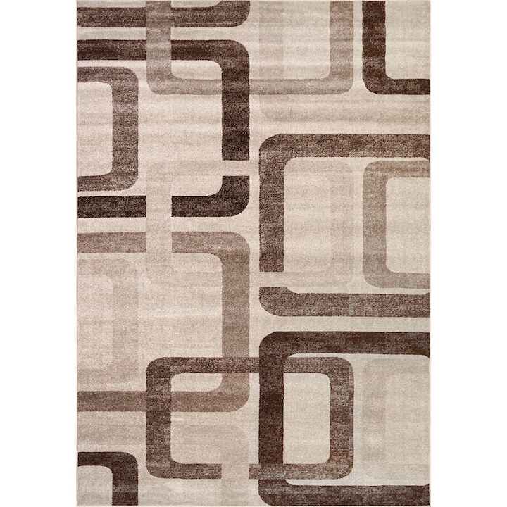 Delta Carpet Daffi 13151 modern szőnyeg, szürke/barna/bézs, 50x80 cm, 1700 gr/m2