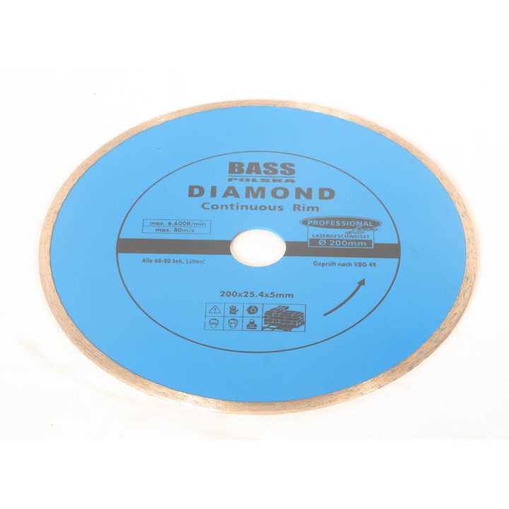 Disc diamantat pentru dale, 200mm, Bass Polska, 2261