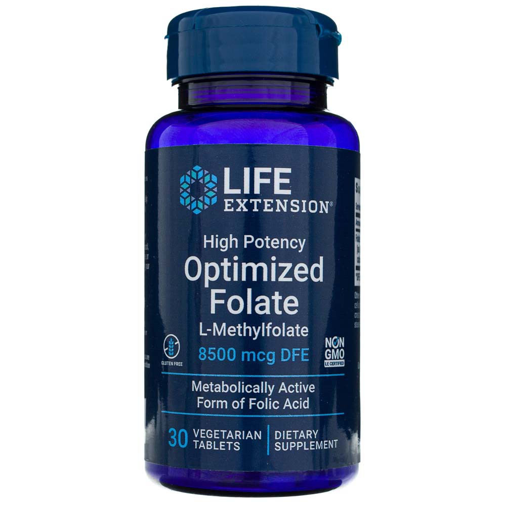 Optimized Folate (L-Methylfolate) 8500 mcg, Life Extension, 30 tablete ...