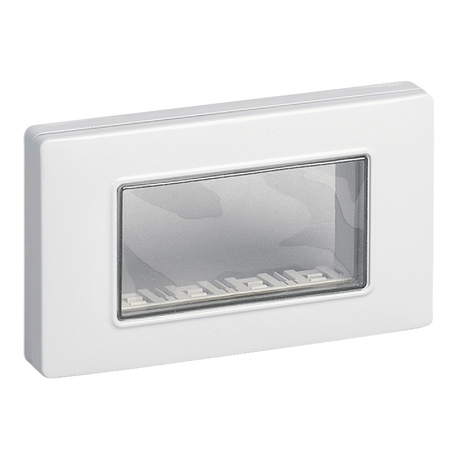 Rama suport, aparataj, pentru exterior, cadru modular, alb, 4 module, ip55, 14944.01, Vimar, Plana