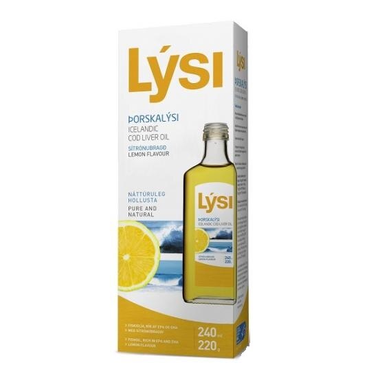 Ulei din ficat cod cu aroma de lamaie 240ml Saga Sanatate