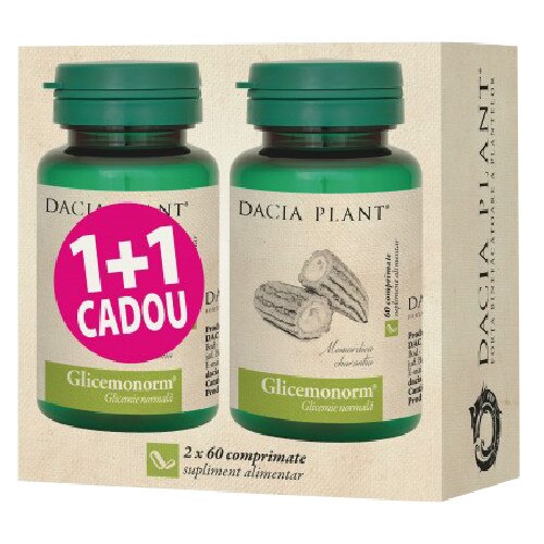 Glicemonorm, 60 comprimate, 1+1 Gratis, Dacia plant