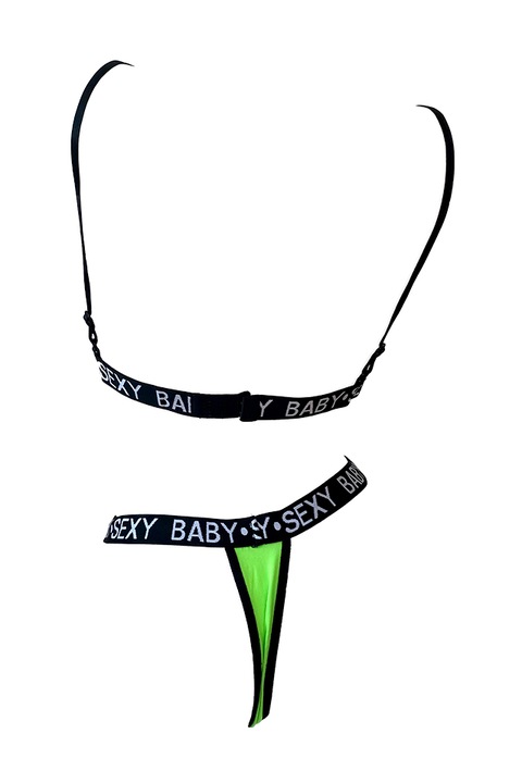 RRI Női fürdőruha, 2 részes, tanga és állítható melltartó, Zöld