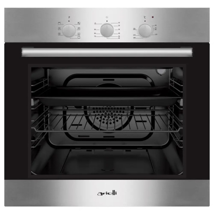 Cuptor incorporabil ARIELLI AME-556SS, 5 programe, Volum 56 l, Timer, 40-240 °C, Clasa A, Inox / Negru