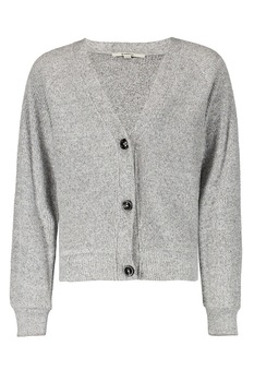 Garcia, Cardigan cu decolteu in V si nasturi, Gri deschis melange Garcia, Cardigan cu decolteu in V si nasturi, Gri deschis melange