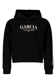 Garcia, Hanorac din amestec de bumbac cu imprimeu text, Negru Garcia, Hanorac din amestec de bumbac cu imprimeu text, Negru
