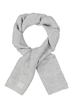 Garcia, Fular cu aspect striat si logo, Gri deschis melange Garcia, Fular cu aspect striat si logo, Gri deschis melange