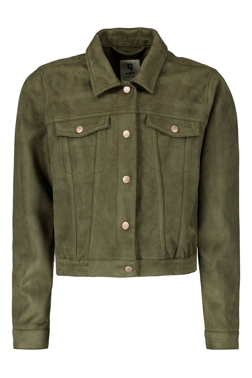 Garcia, Jacheta de piele intoarsa cu capse, Verde sparanghel