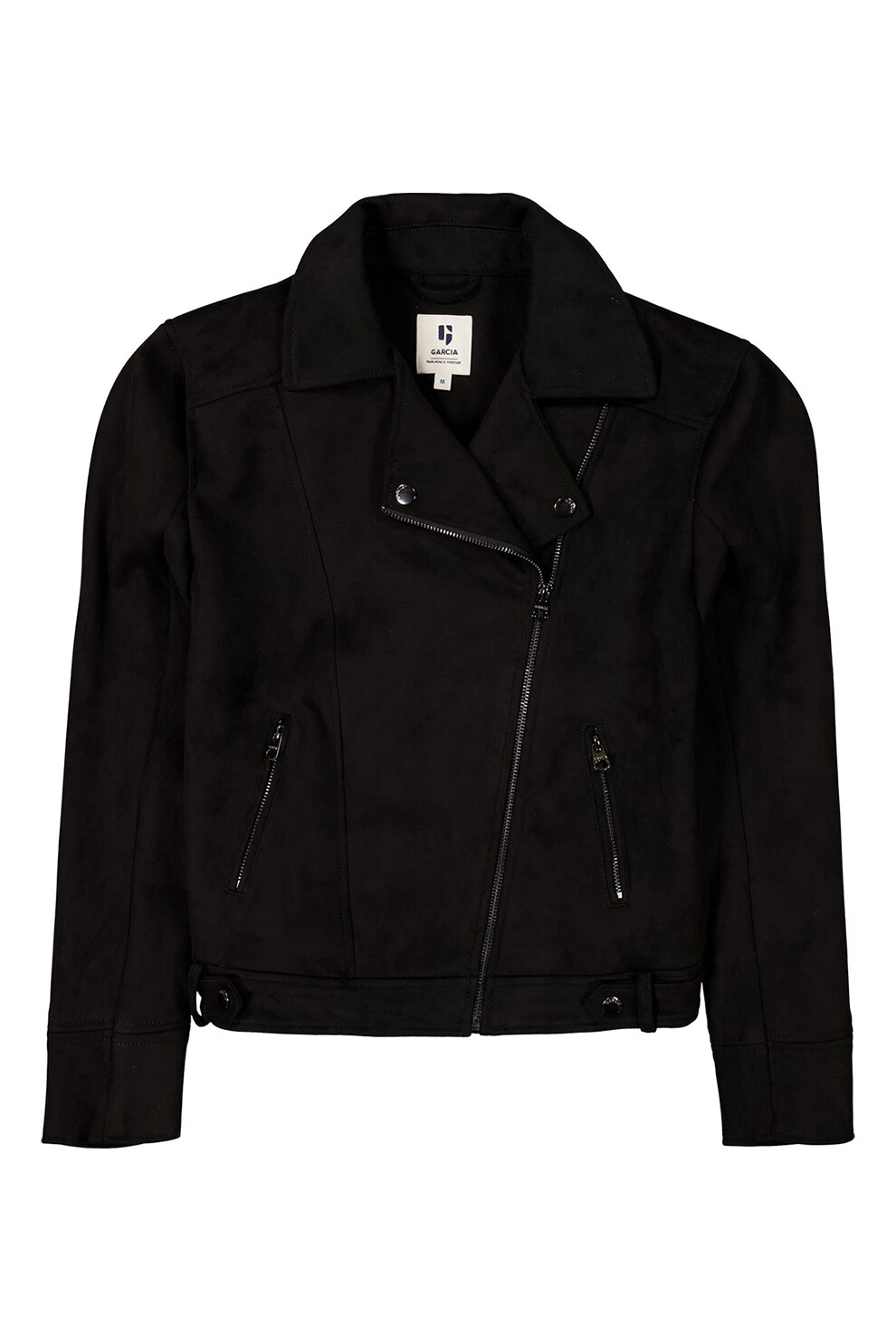 Garcia, Jacheta de piele intoarsa cu buzunare cu fermoar, Negru
