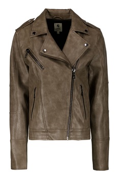 Garcia, Jacheta biker de piele ecologica, Maro taupe deschis Garcia, Jacheta biker de piele ecologica, Maro taupe deschis