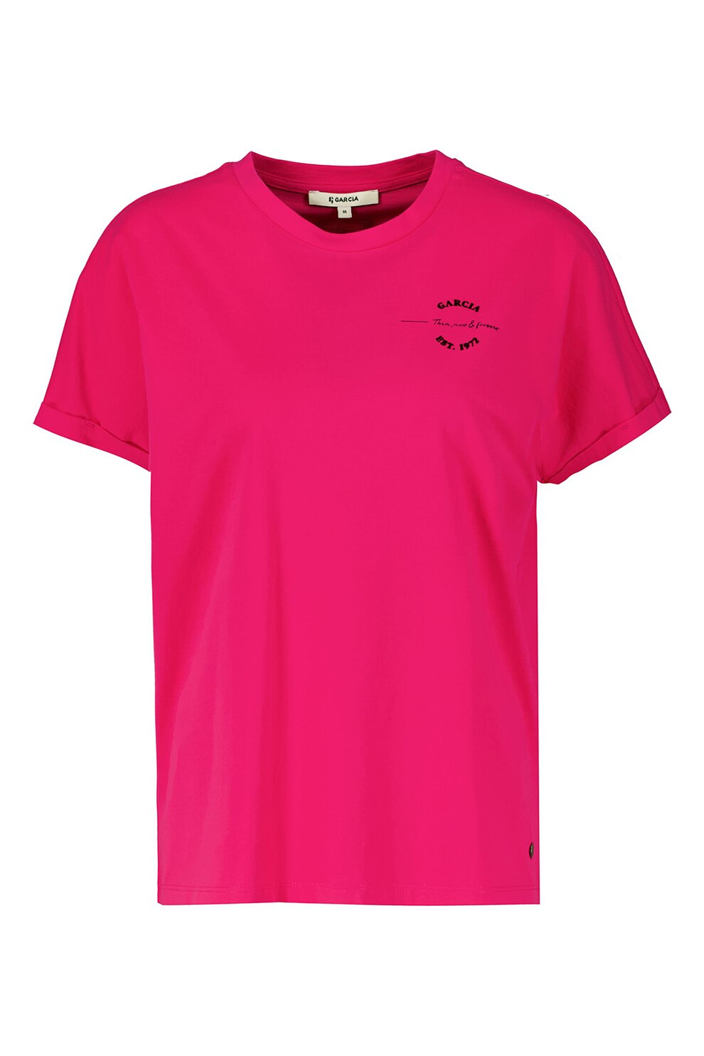 Garcia, Tricou de bumbac cu terminatie rasucita, Fucsia