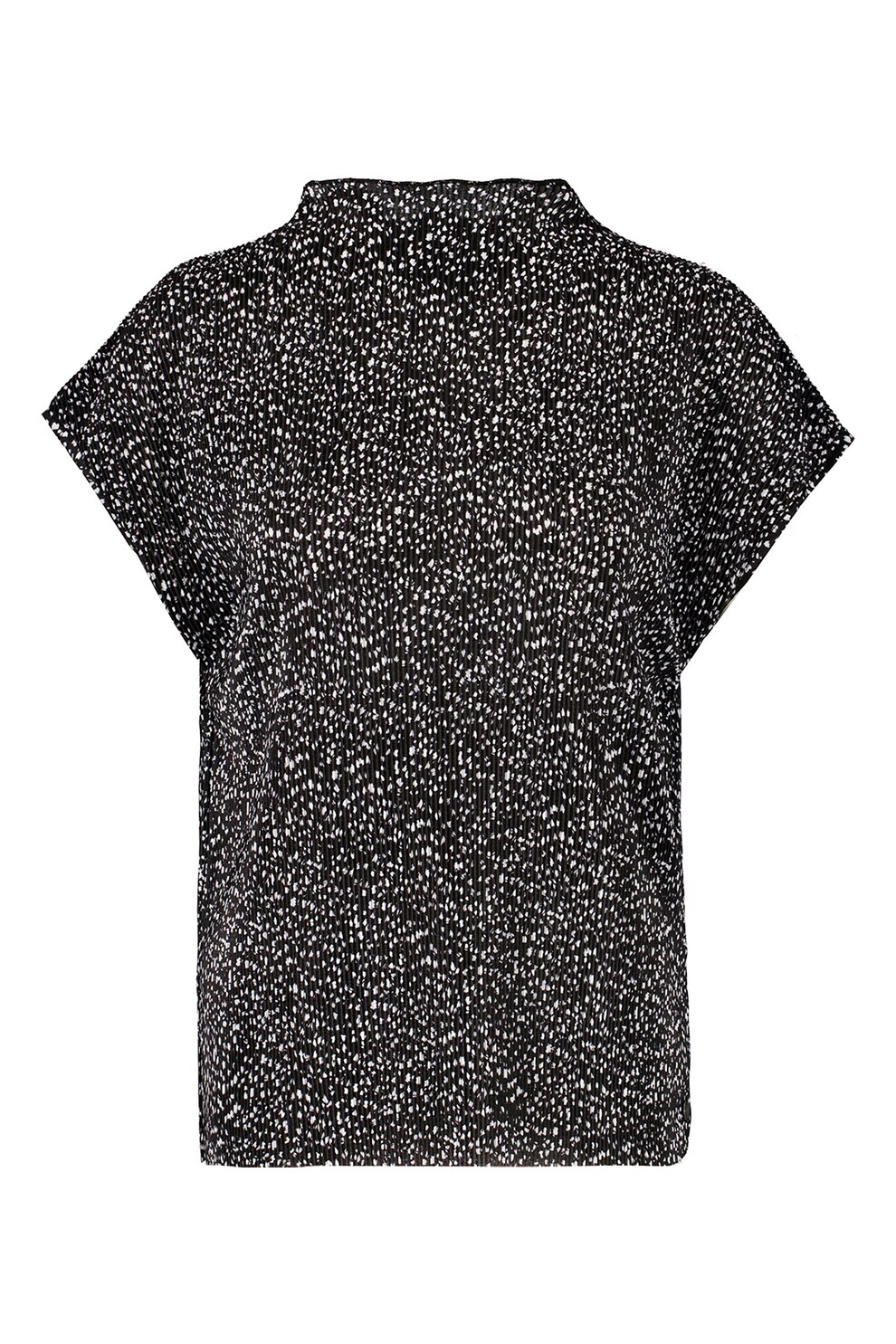 Garcia, Tricou cu model si aspect striat, Negru/Alb