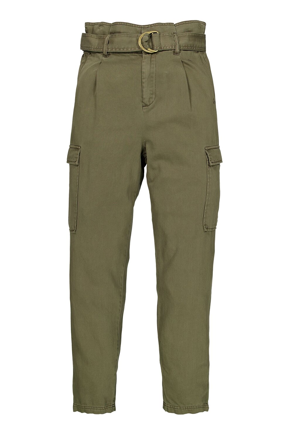 Garcia, Pantaloni cargo cu talie inalta, Verde militar
