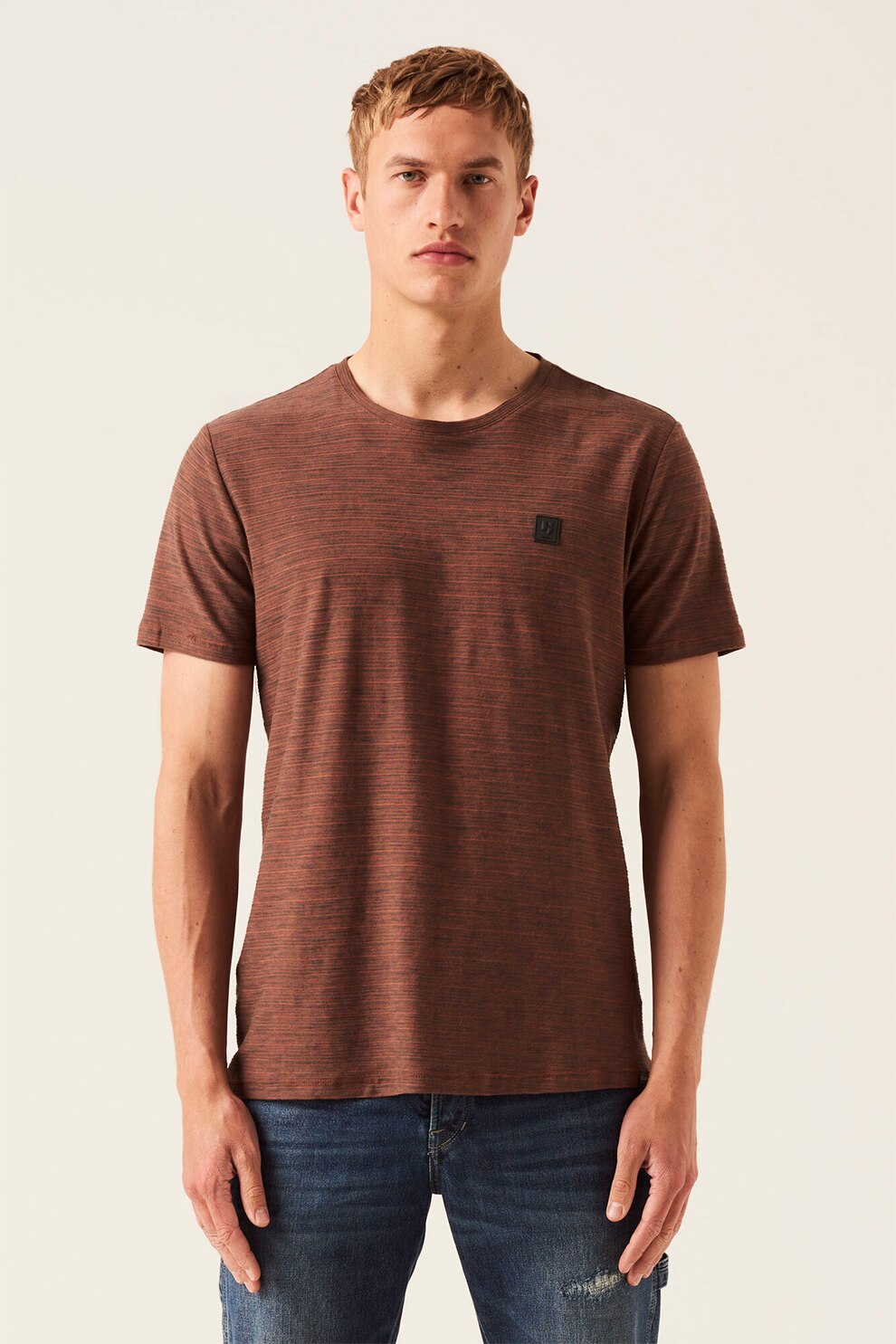 Garcia, Tricou de bumbac cu logo, Coniac