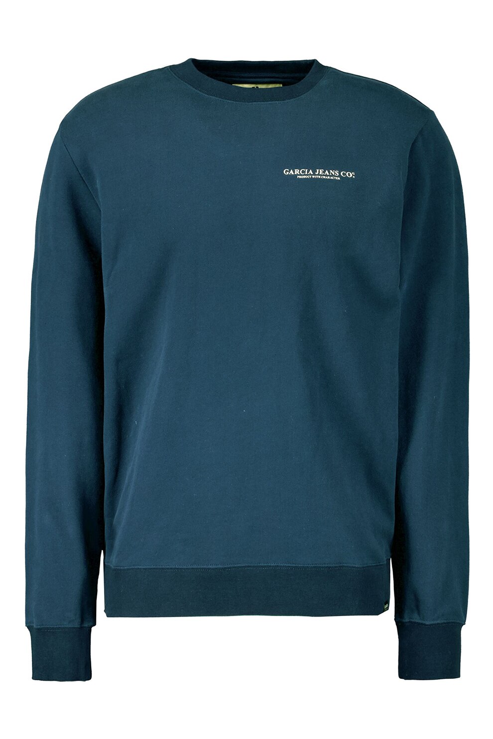 Garcia, Bluza sport din amestec de bumbac cu imprimeu logo, Albastru petrol