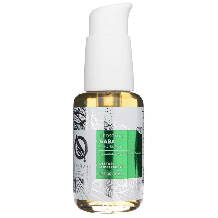Supliment alimentar Quicksilver Scientific, GABA cu L-teanina, Lichid lipozomal, 50 ml