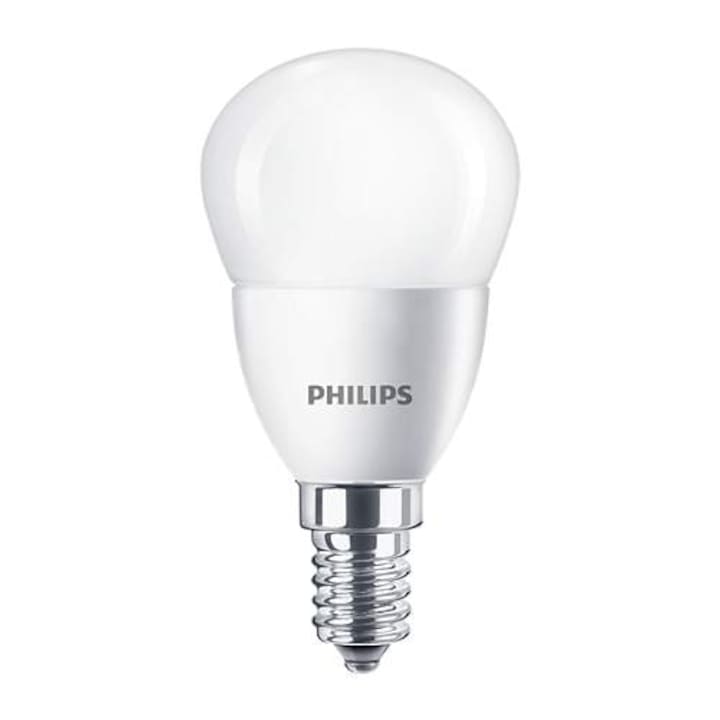 Philips E14 LED izzó, 5,5W, 470lm, 2700K, meleg fehér