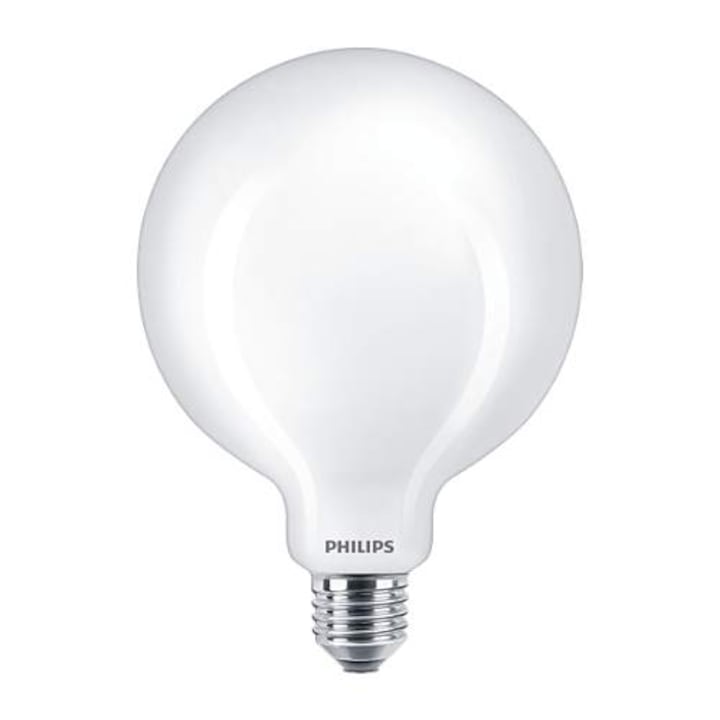 Bec LED glob Philips Classic G93, EyeComfort, E27, 7W (60W), 806 lm, lumina alba calda (2700K), clasa energetica E