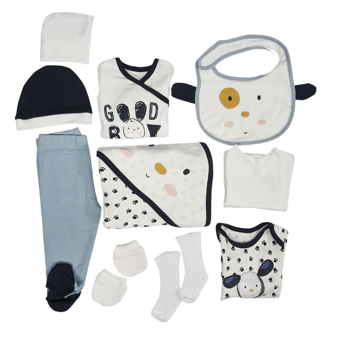 Set pentru baietei, culoare alba, colectia Puppy, marime Standard