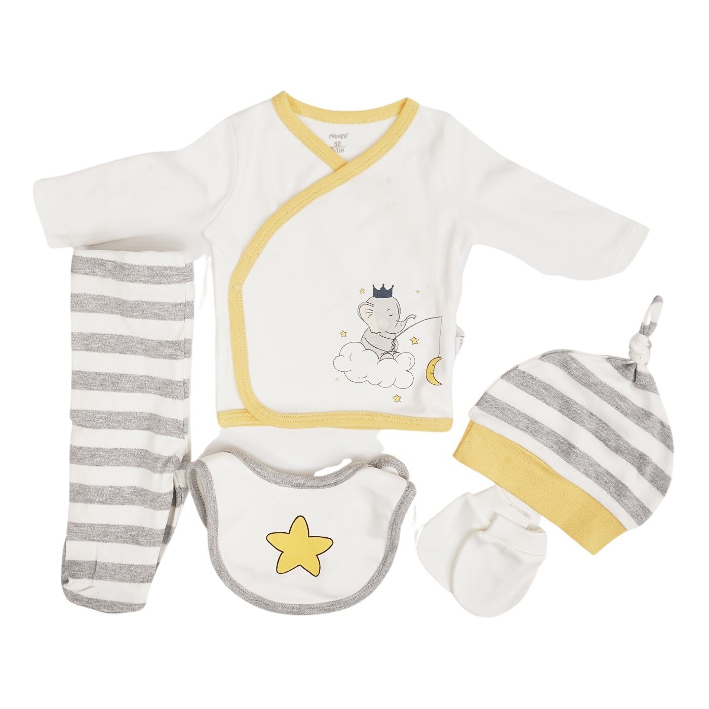 Set unisex, culoare galbena, colectia Elephants, marime Standard