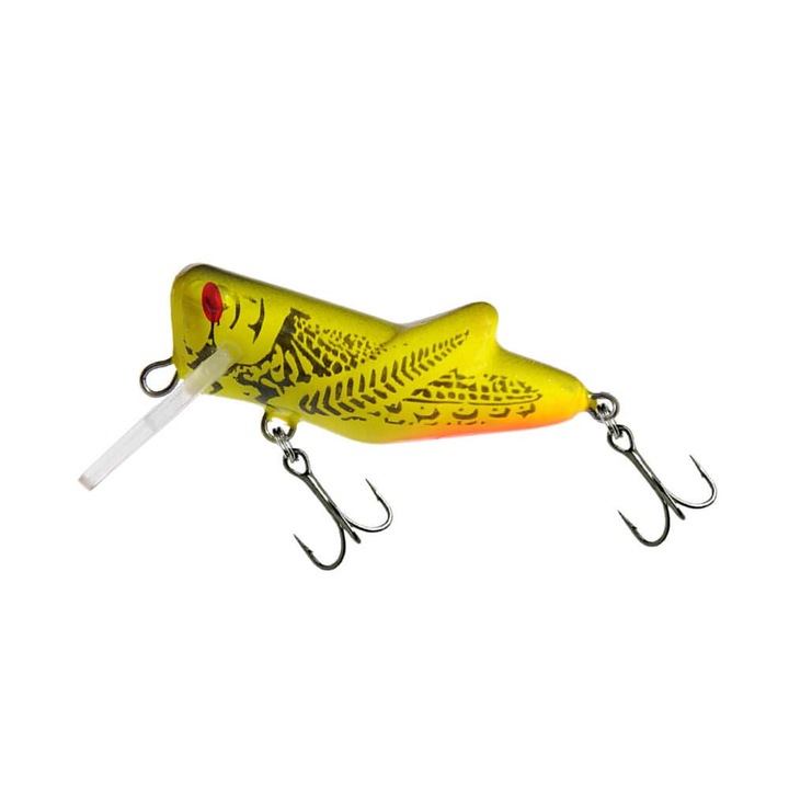 Vobler insecta pescuit la clean si pastrav, Wobbler Vidra Locust 4cm, 4gr, Sinking, LB (Lime Black)