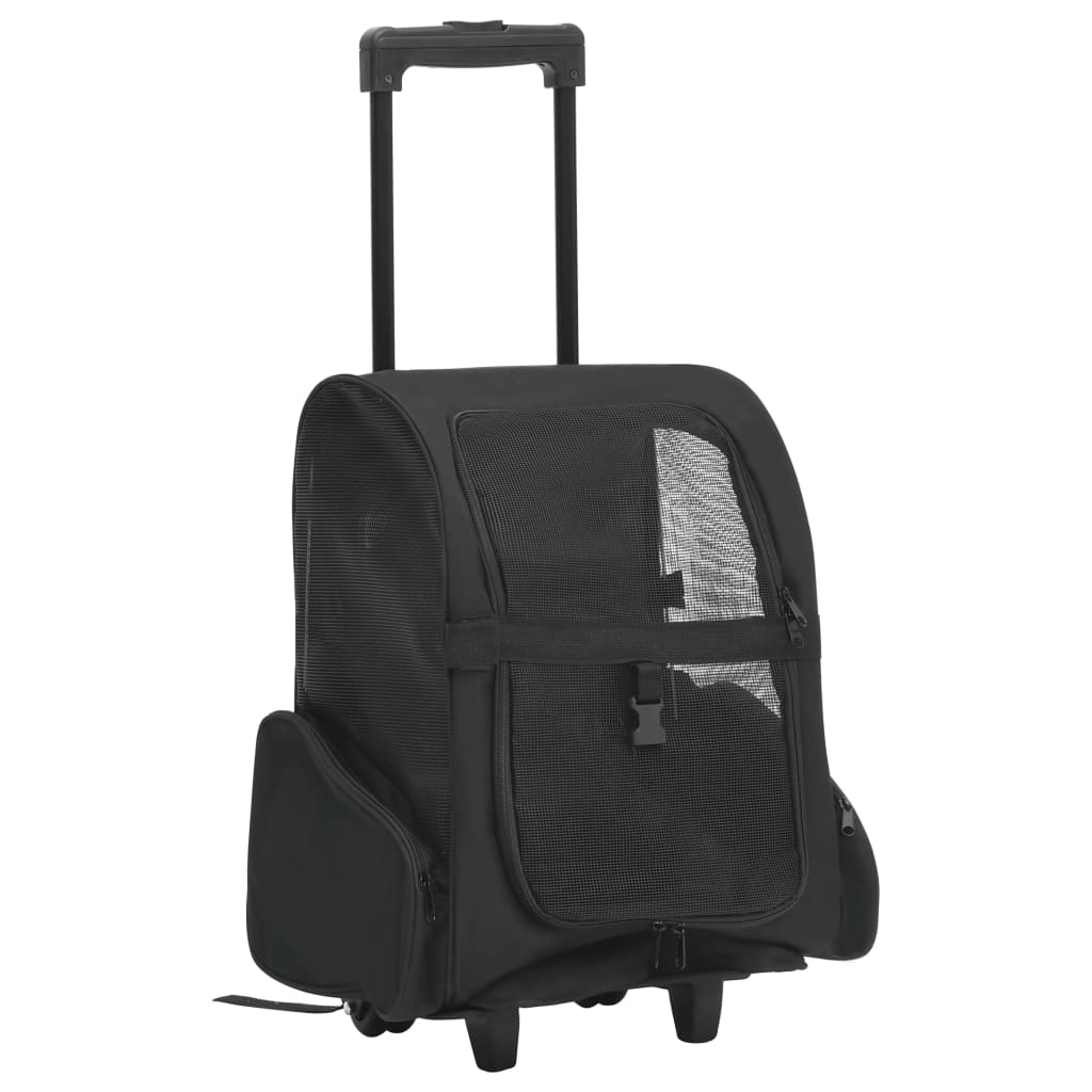 Carucior pentru animale companie pliabil multifunctional, negru 171019