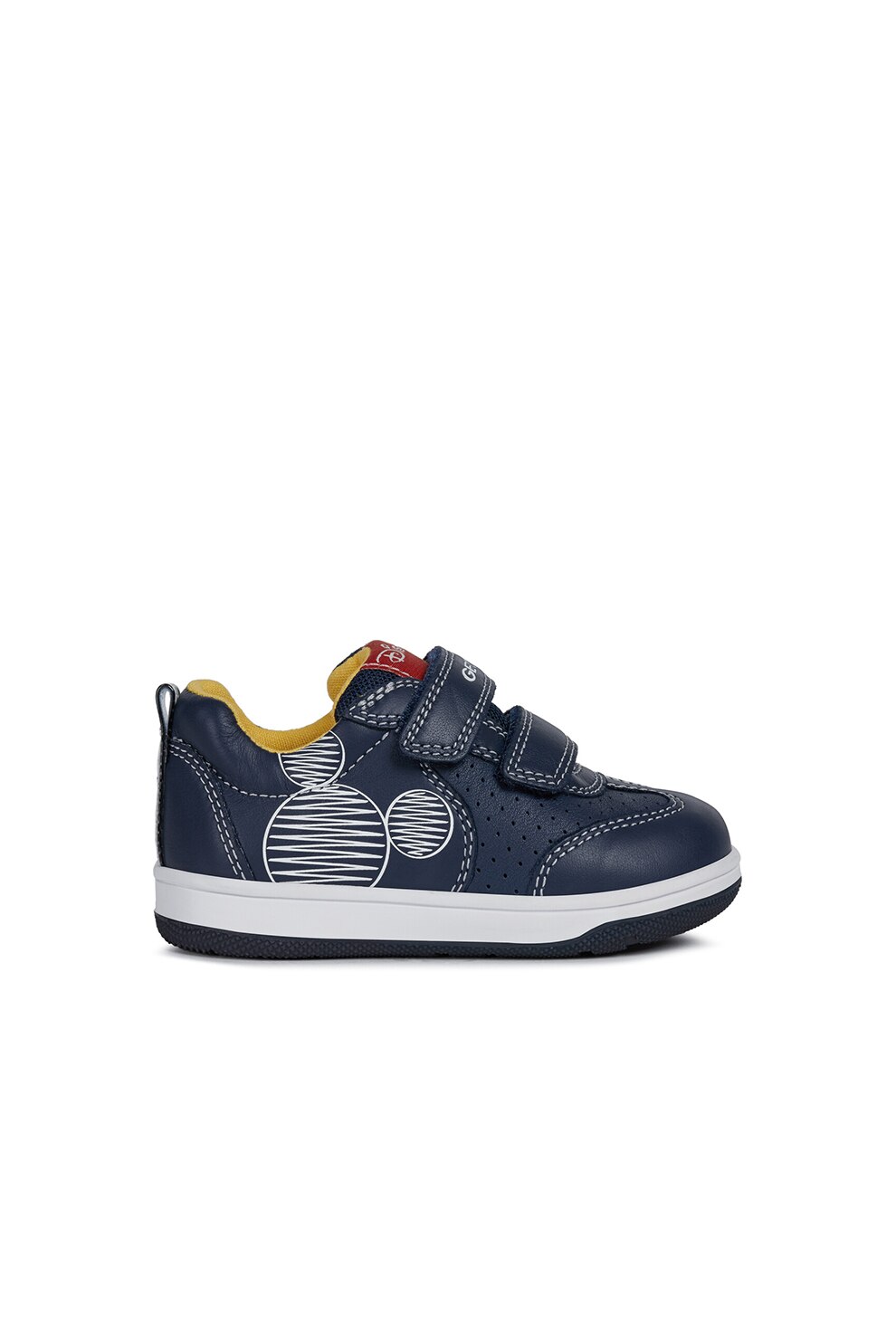 Geox, Pantofi sport cu insertii textile New Flick, Bleumarin/Alb