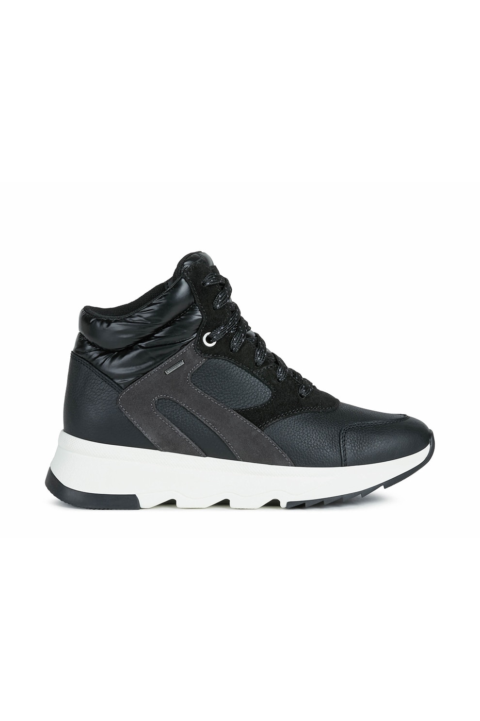 Geox, Pantofi sport mid-high de piele, Negru, 36