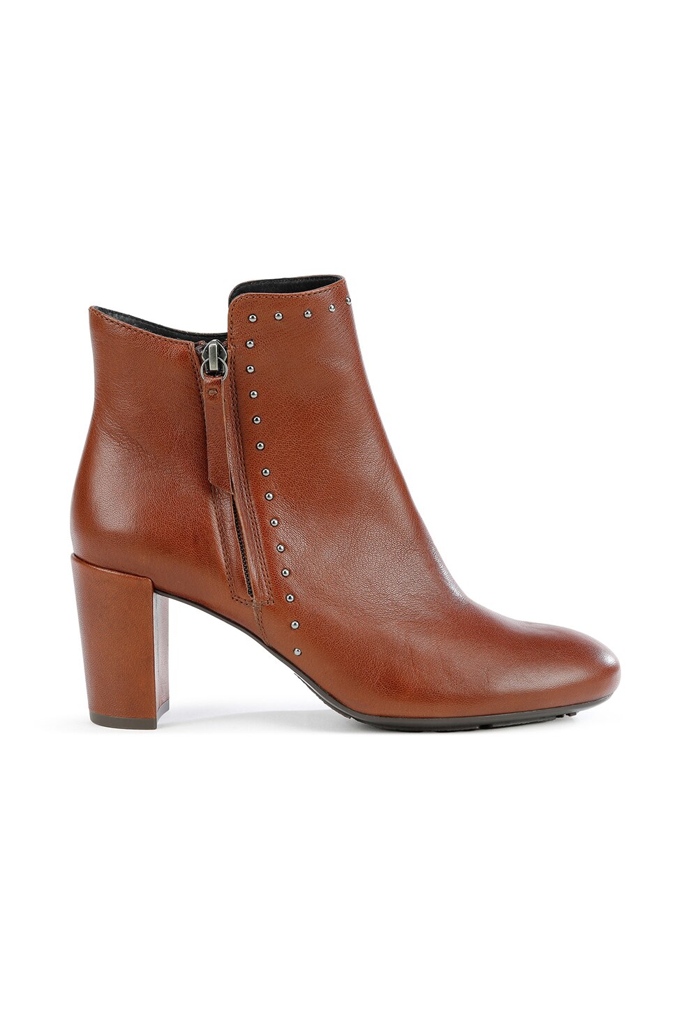 Geox, Botine de piele cu nituri metalice Loisia, Scortisoara