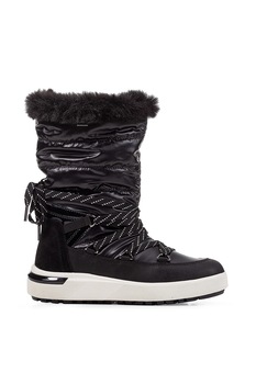 Geox, Cizme mid-calf cu detalii de piele intoarsa, Negru Geox, Cizme mid-calf cu detalii de piele intoarsa, Negru