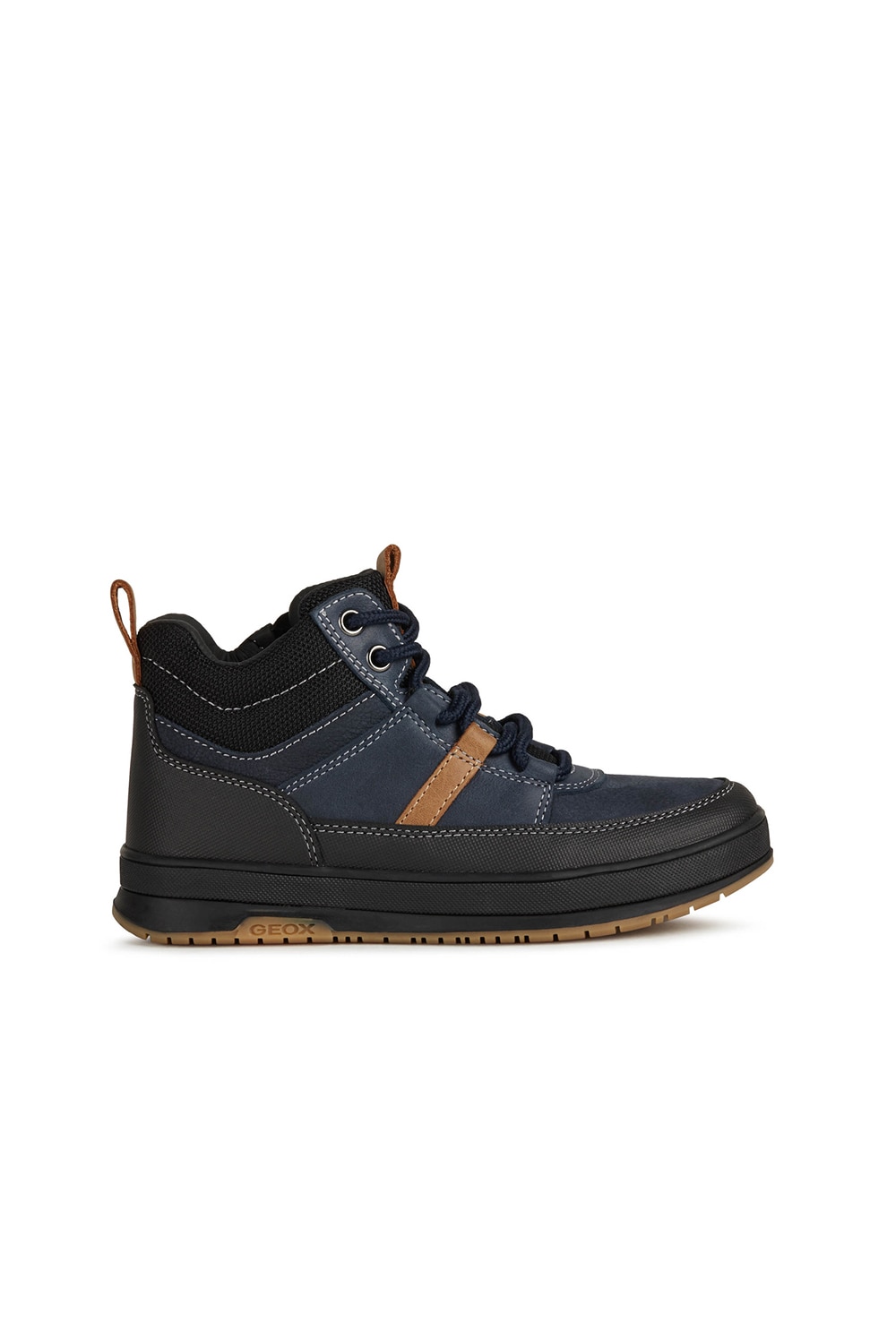 Geox, Ghete cu insertii de piele, Bleumarin/Negru