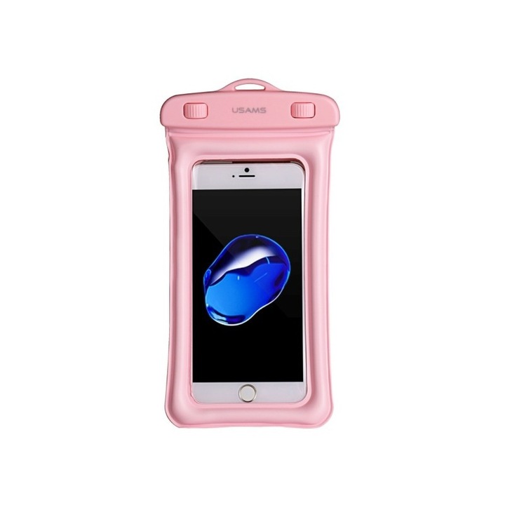 Husa Premium Subacvatica Usams Wodooporne Compatibila Cu Telefoane Pana La 6", Roz