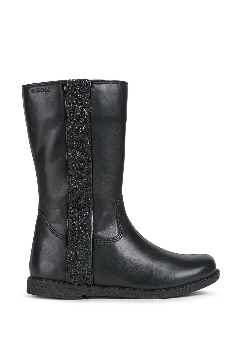 Geox, Cizme mid-calf de piele si piele ecologica Shawntel, Negru