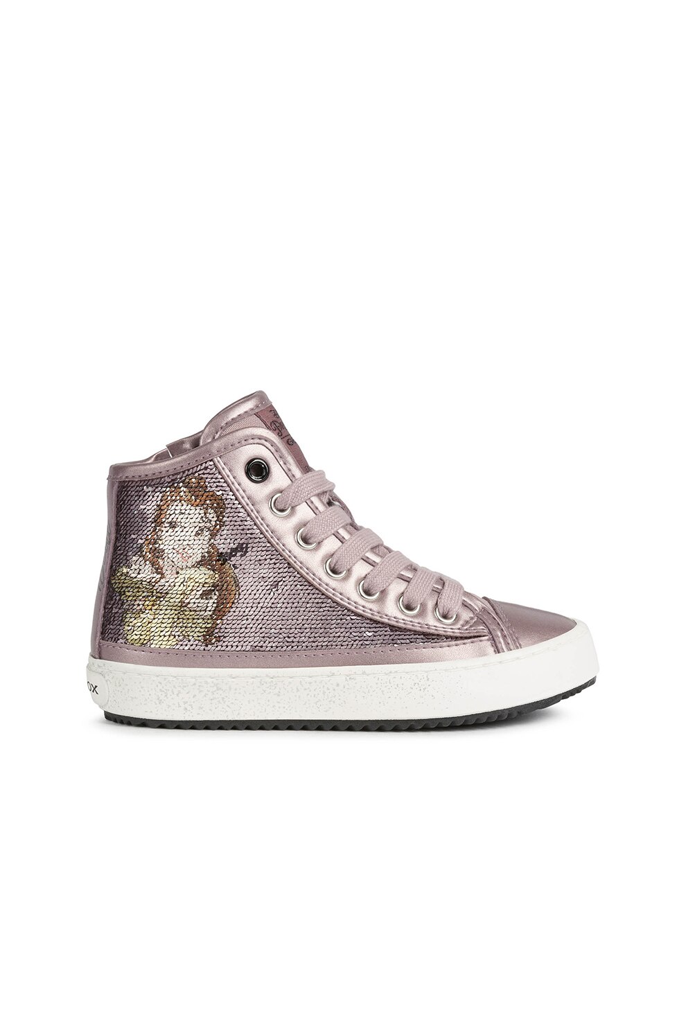 Geox, Pantofi sport de piele ecologica Kalispera, Auriu rose