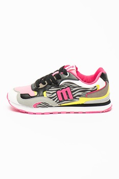 MTNG, Pantofi sport cu model colorblock Joggo, gri deschis, roz neon, negru MTNG, Pantofi sport cu model colorblock Joggo, gri deschis, roz neon, negru