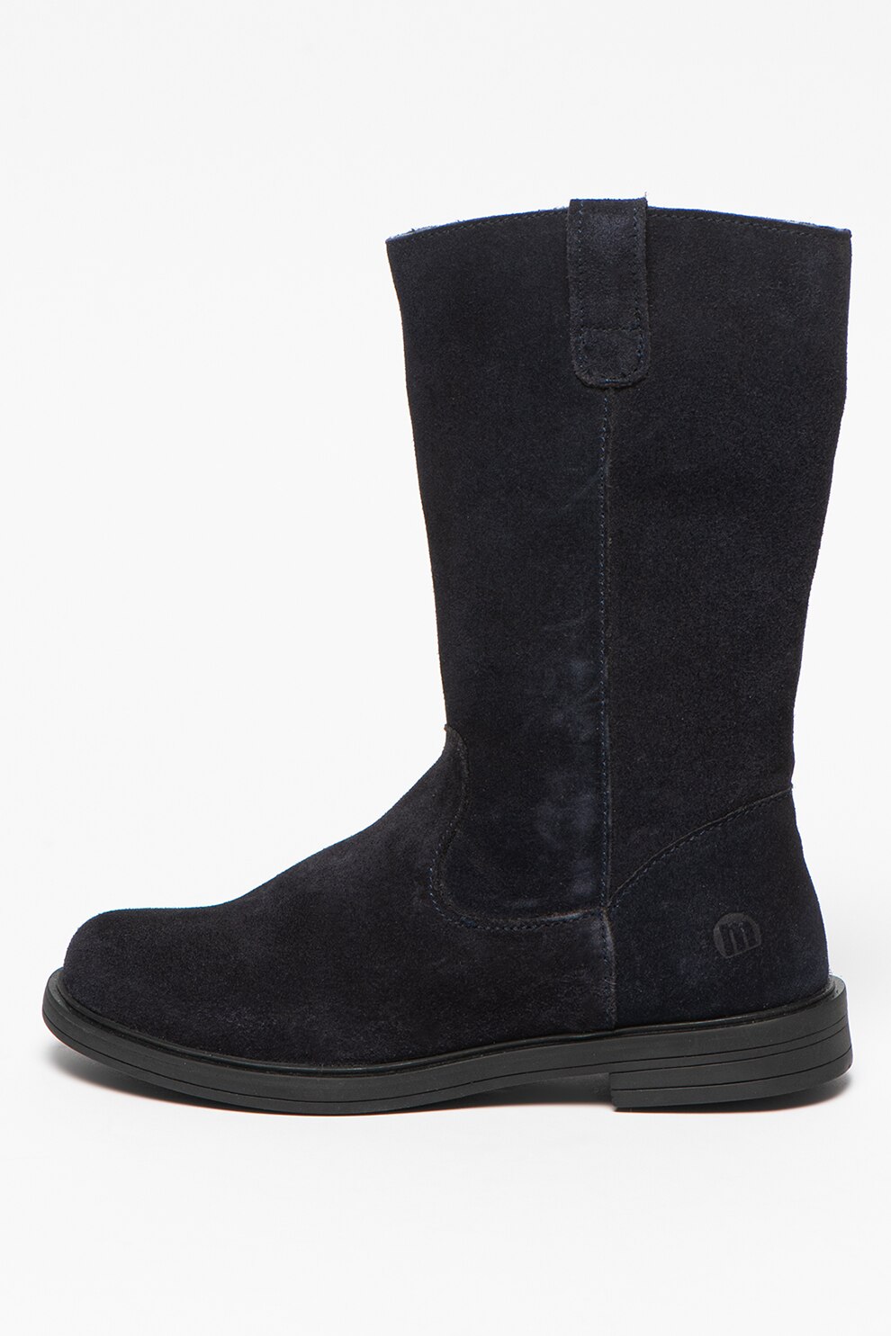 MTNG, Cizme mid-calf de piele intoarsa, Bleumarin inchis