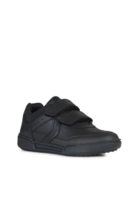 Geox, Pantofi sport cu velcro si garnituri de piele, Negru, 33 EU