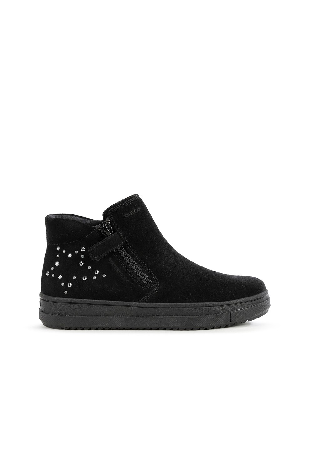 Geox, Ghete impermeabile de piele intoarsa Rebecca, Negru