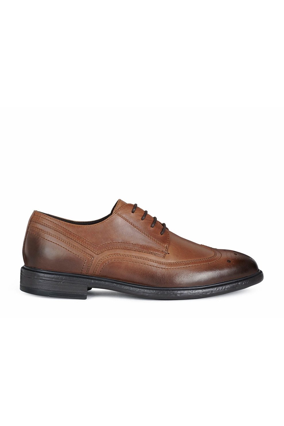 Geox, Pantofi derby de piele, Maro caramel