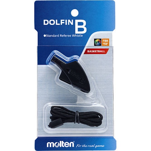 Fluier Molten Dolfin B 124 db, negru, cu snur, pentru baschet