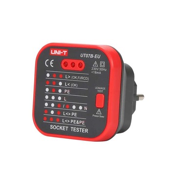 Tester priza EU UNI-T SOCKTEST-UT07B, detecteaza 8 conditii de cablare, indicator LED, 10A, Tester priza EU UNI-T SOCKTEST-UT07B, detecteaza 8 conditii de cablare, indicator LED, 10A,