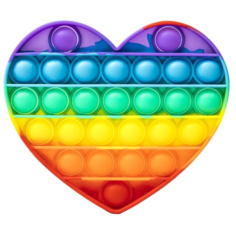 Jucarie antistres din silicon, Pop it Now and Flip It, Inima, Multicolor