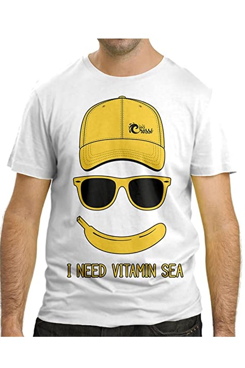 Cressi férfi póló 094342-A3534, tengeri vitaminra van szükségem, fehér, S