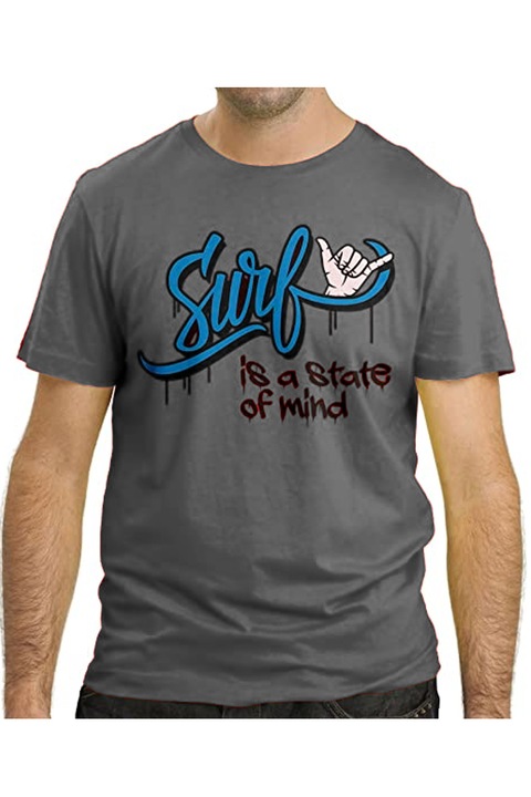 Cressi férfi póló, Surf is a State of Mind,, Szürke