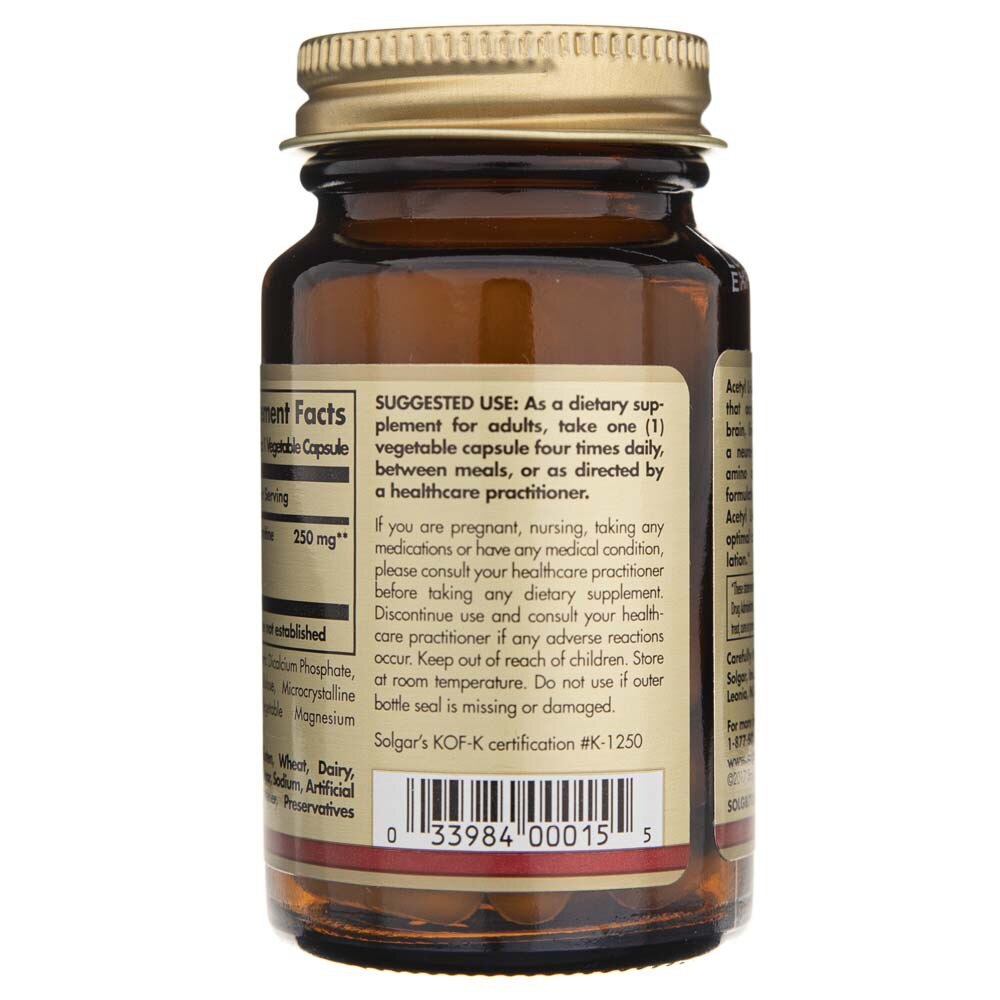 Solgar, Acetyl L-Carnitine, 250 mg, 30  - eMAG.bg