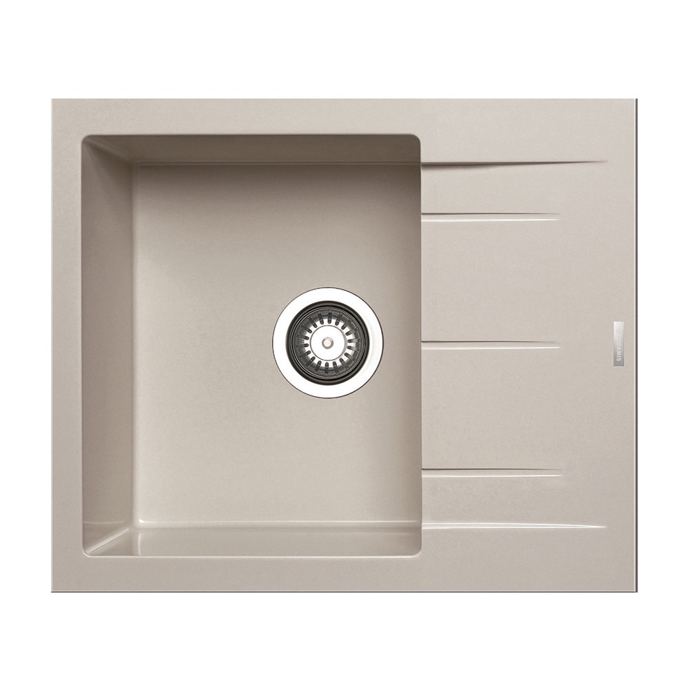 Chiuveta granit Pyramis ALAZIA 1B 1D 59x50cm reversibila adancime 20cm montare pe blat Pyragranite sand beige