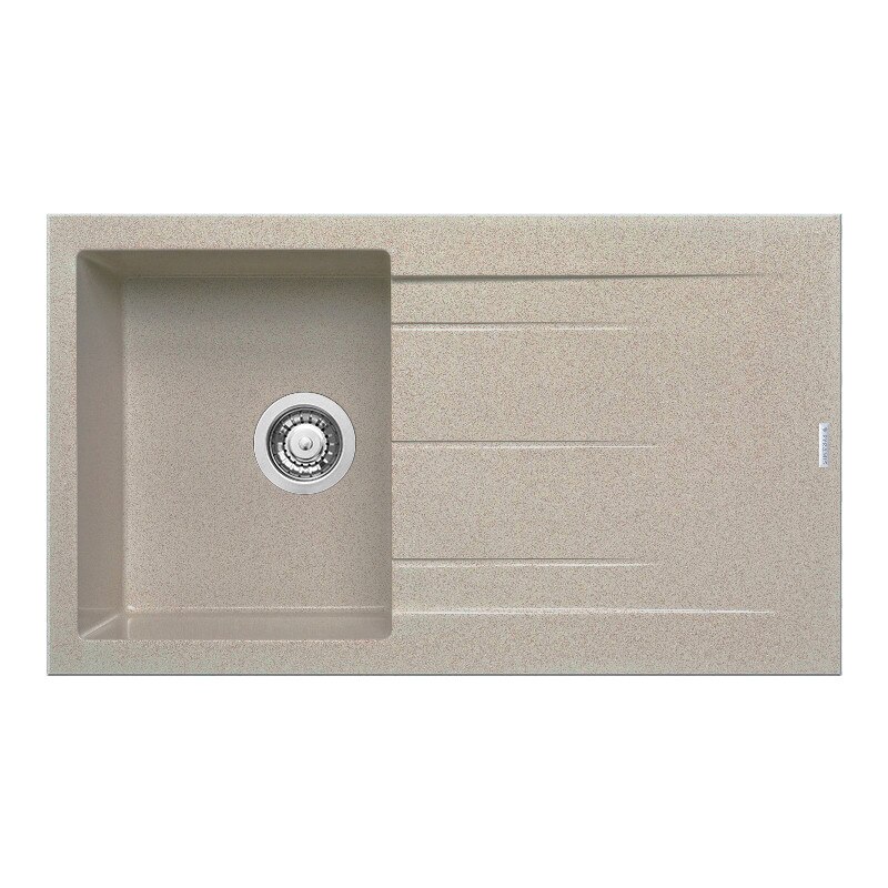 Chiuveta granit Pyramis ALAZIA 1B 1D 86x50cm reversibila adancime 20cm montare pe blat Pyragranite sand beige
